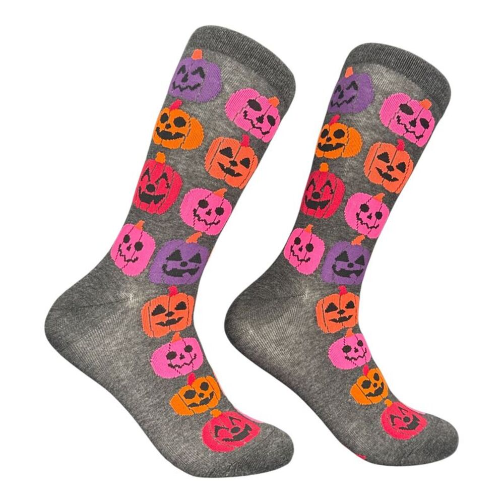 Colorful Jack O Lantern Socks Funny Halloween Footwear For Ladies